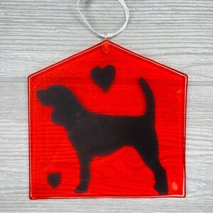Stained glass sun catcher beagle hound spaniel dog coaster decoration orniment